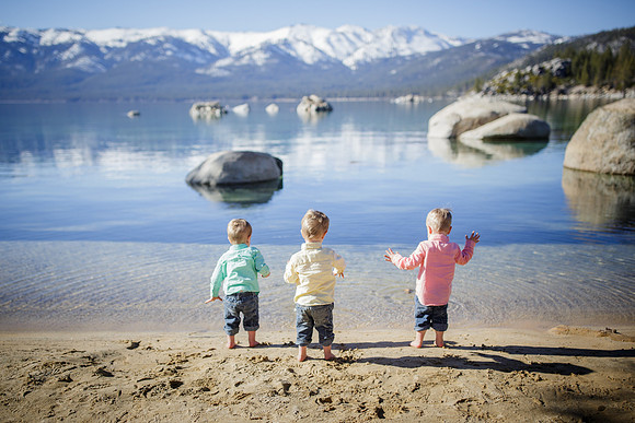 Triplets tahoe truckee family children photography by polina vayner